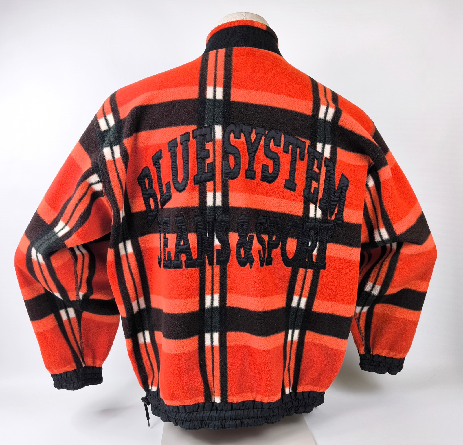 Blue System Fleece Shirt Gr. L vintage 90s Pullover Jet Set großes Rückenlogo