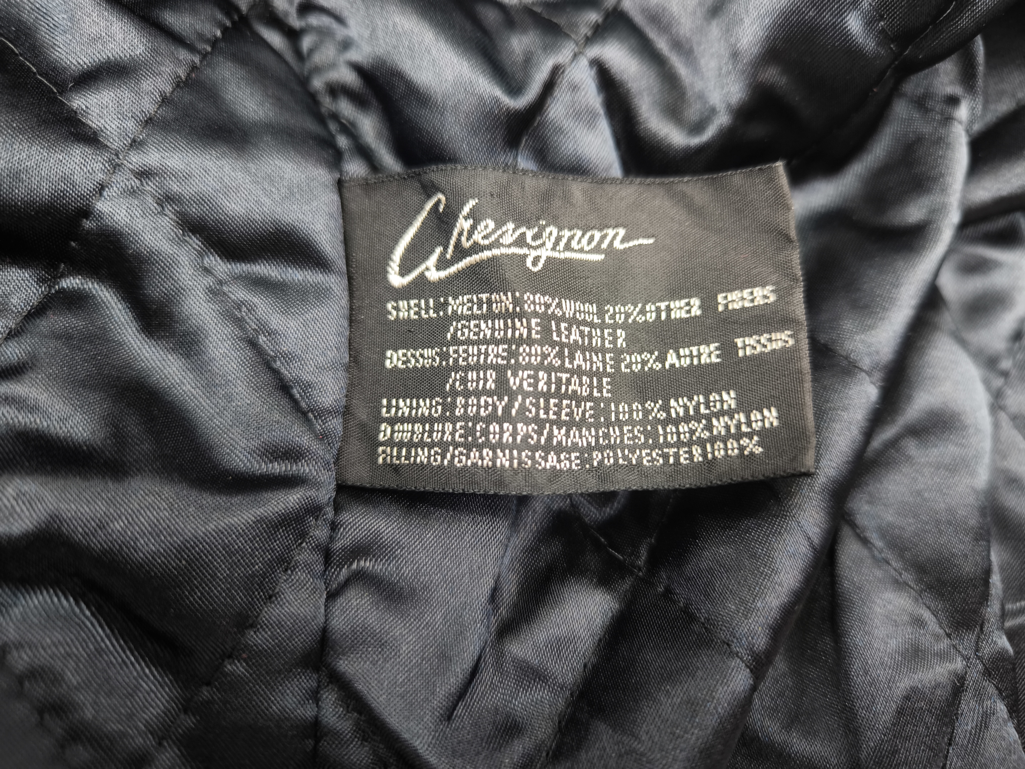 Chevignon Jacke College Bay Winds rot schwarz Gr. XXL (XL) Wolle Leder Mix 80s