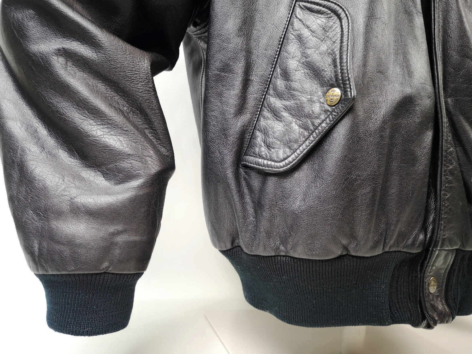 Chevignon Herren Lederjacke Port Avion schwarz Gr. XL vintage Porte