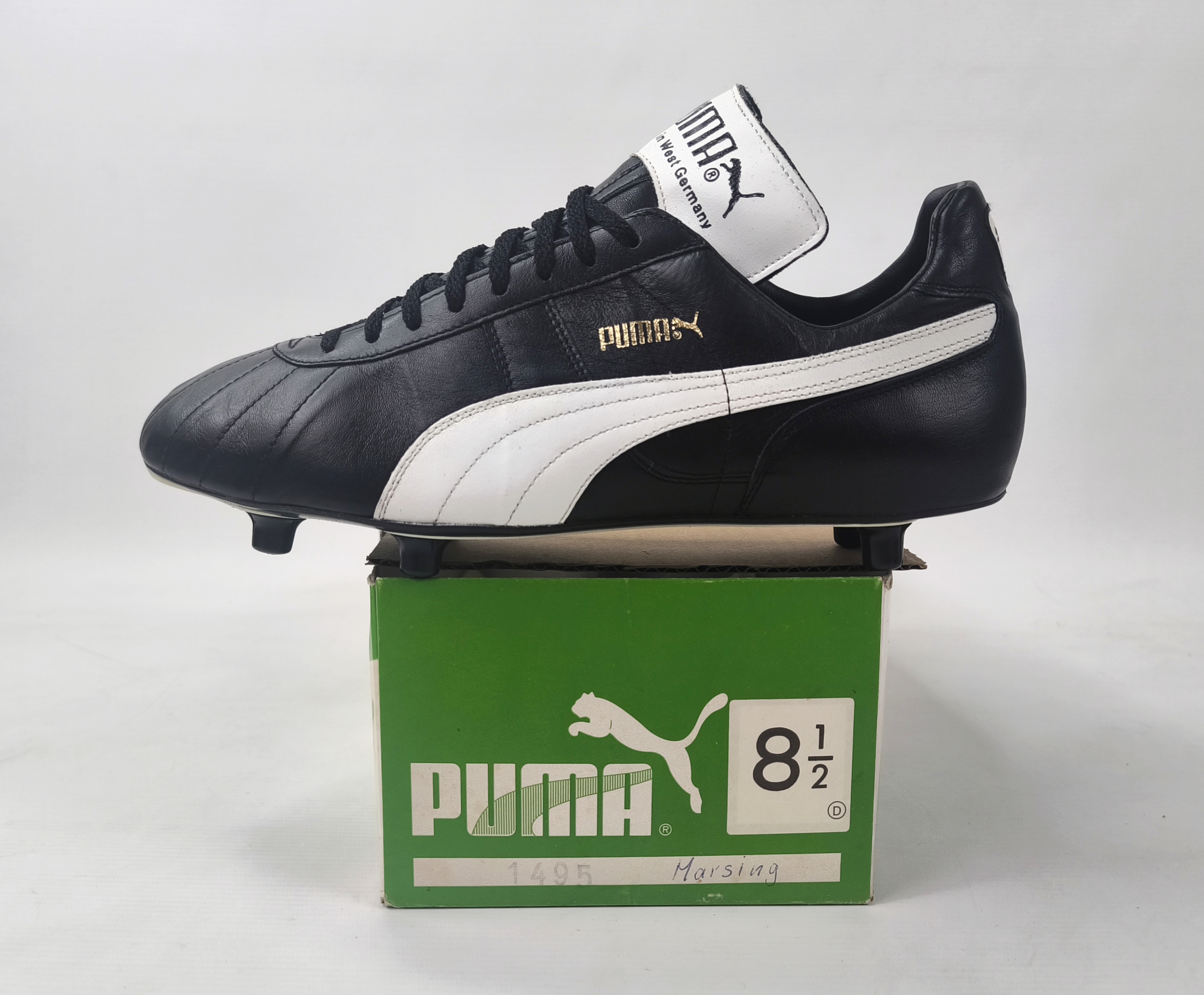 Puma King Fussball Schuhe EUR 42 2/3 UK 8.5 vintage 80s Made in West Germany neu