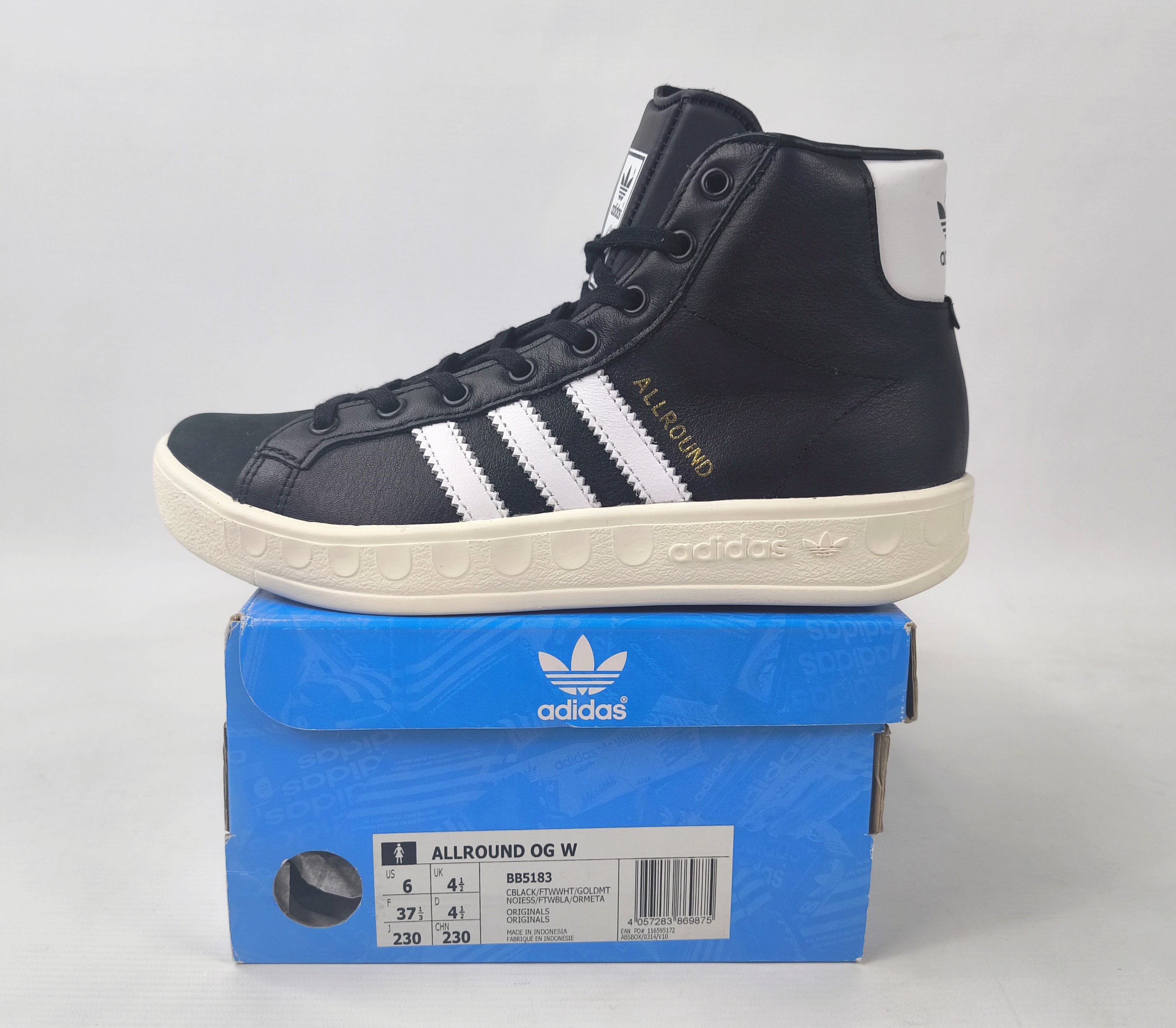 adidas Allround OG High Schuhe EUR 37 1/3 UK 4.5 aus 2016 schwarz BB5183 neu