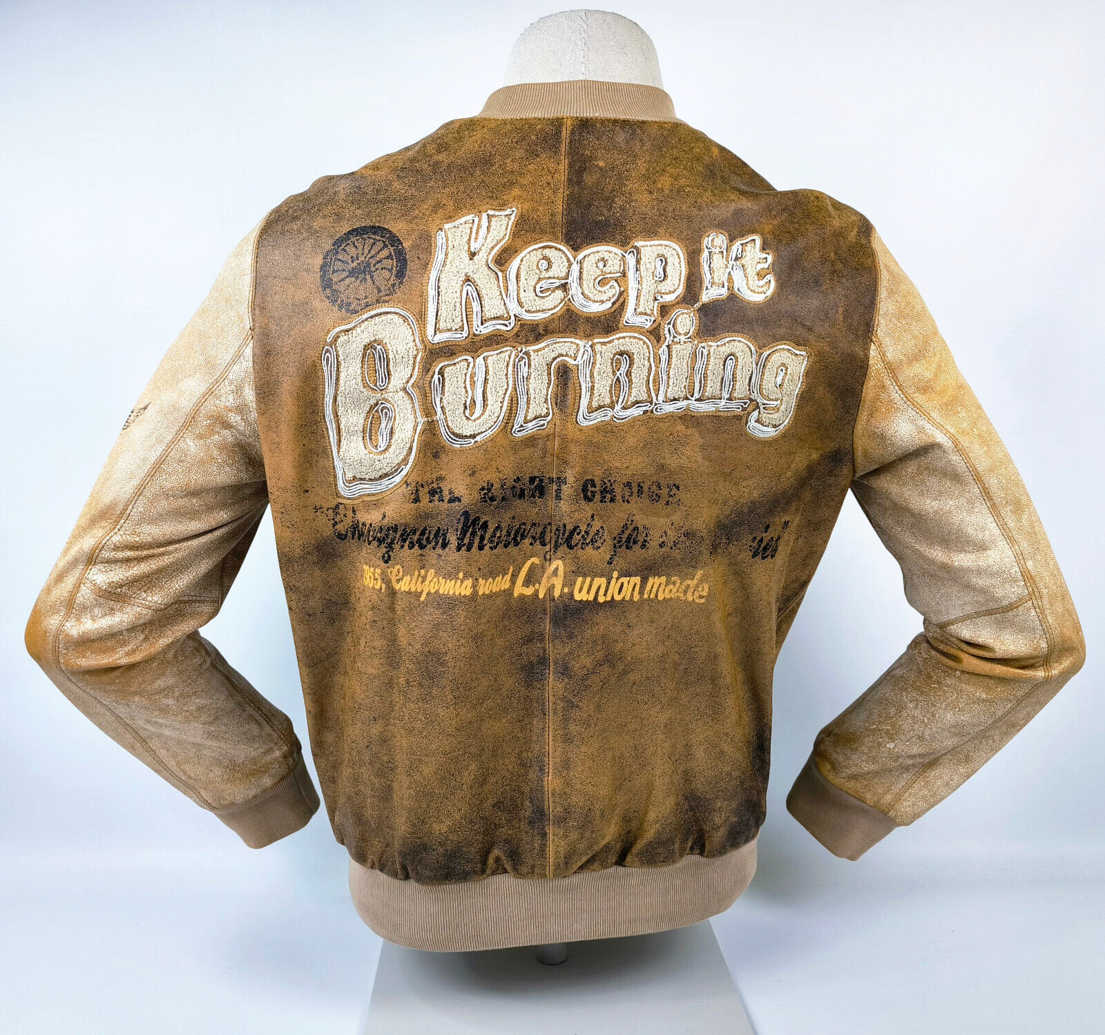 Chevignon Lederjacke braun antik Gr. M Keep it Burning Biker