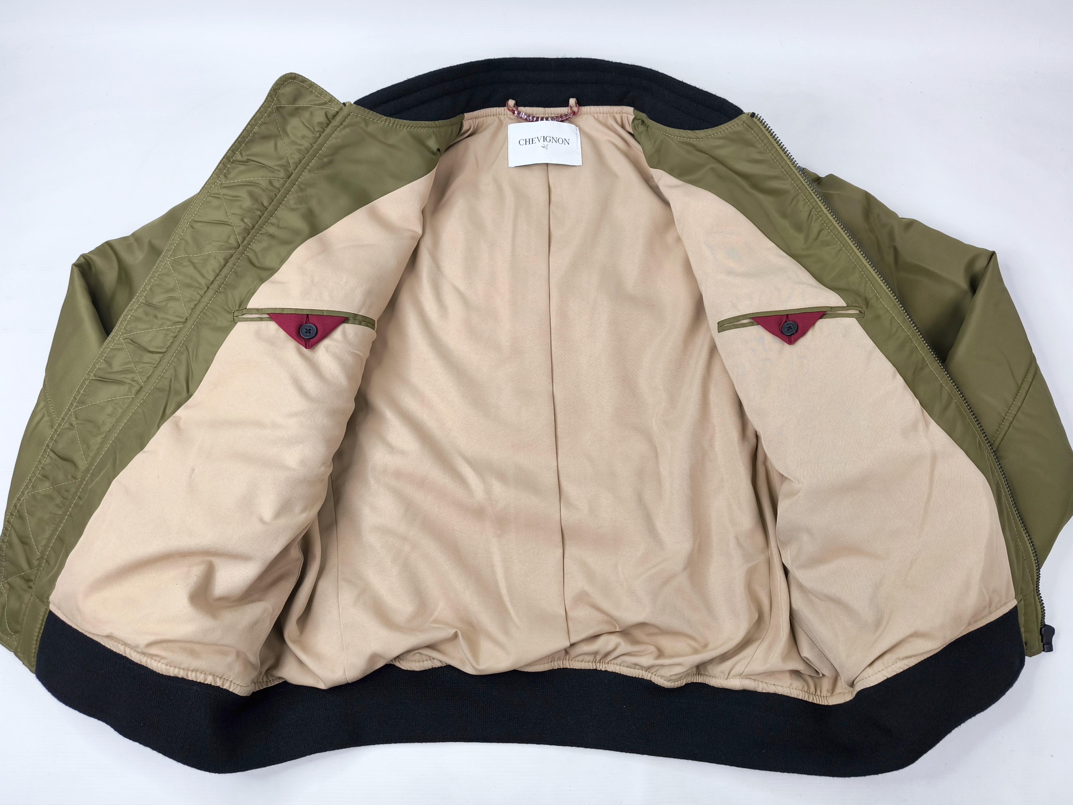 Chevignon Jacke Lunar khaki Gr. XL (L) Lamm Ledereinsätze Uranus