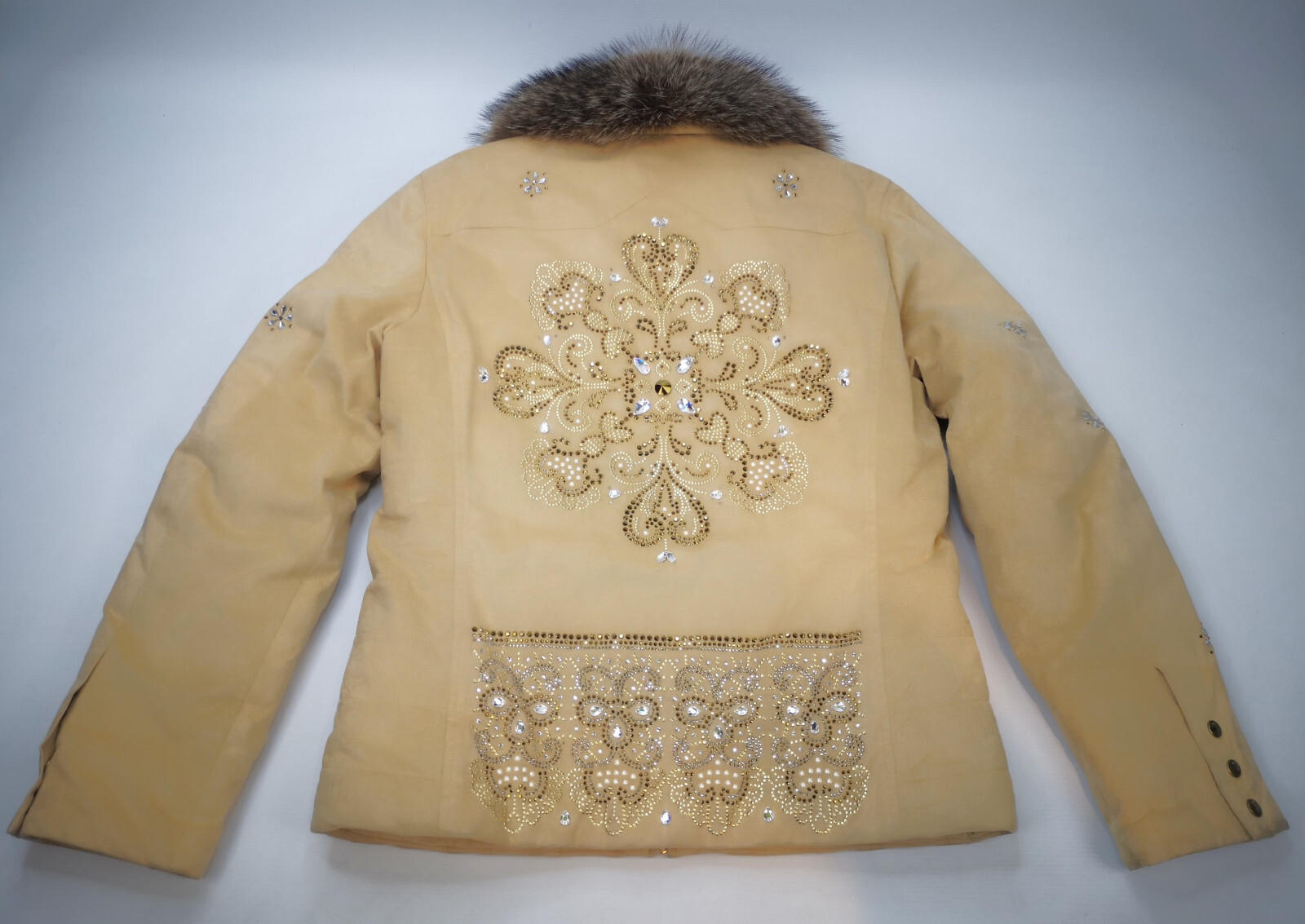 Bogner Jacke mit Daunen und Besatz Gr. 38 Strass Wildleder