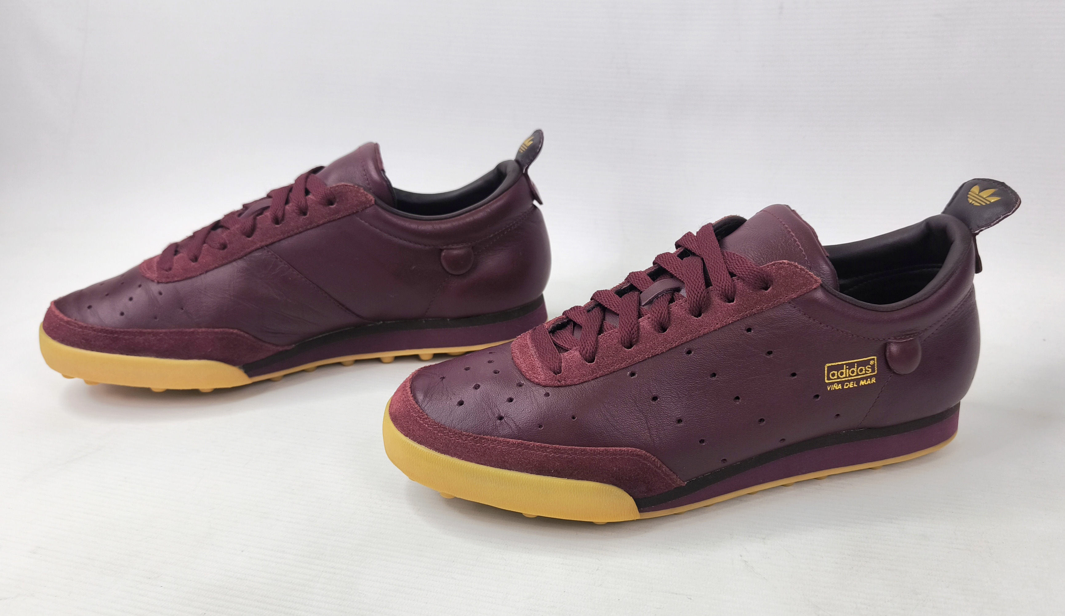 adidas Vina Del Mar Schuhe bordeaux EUR 42 2/3 UK 8.5 aus 2003 Chile 015894
