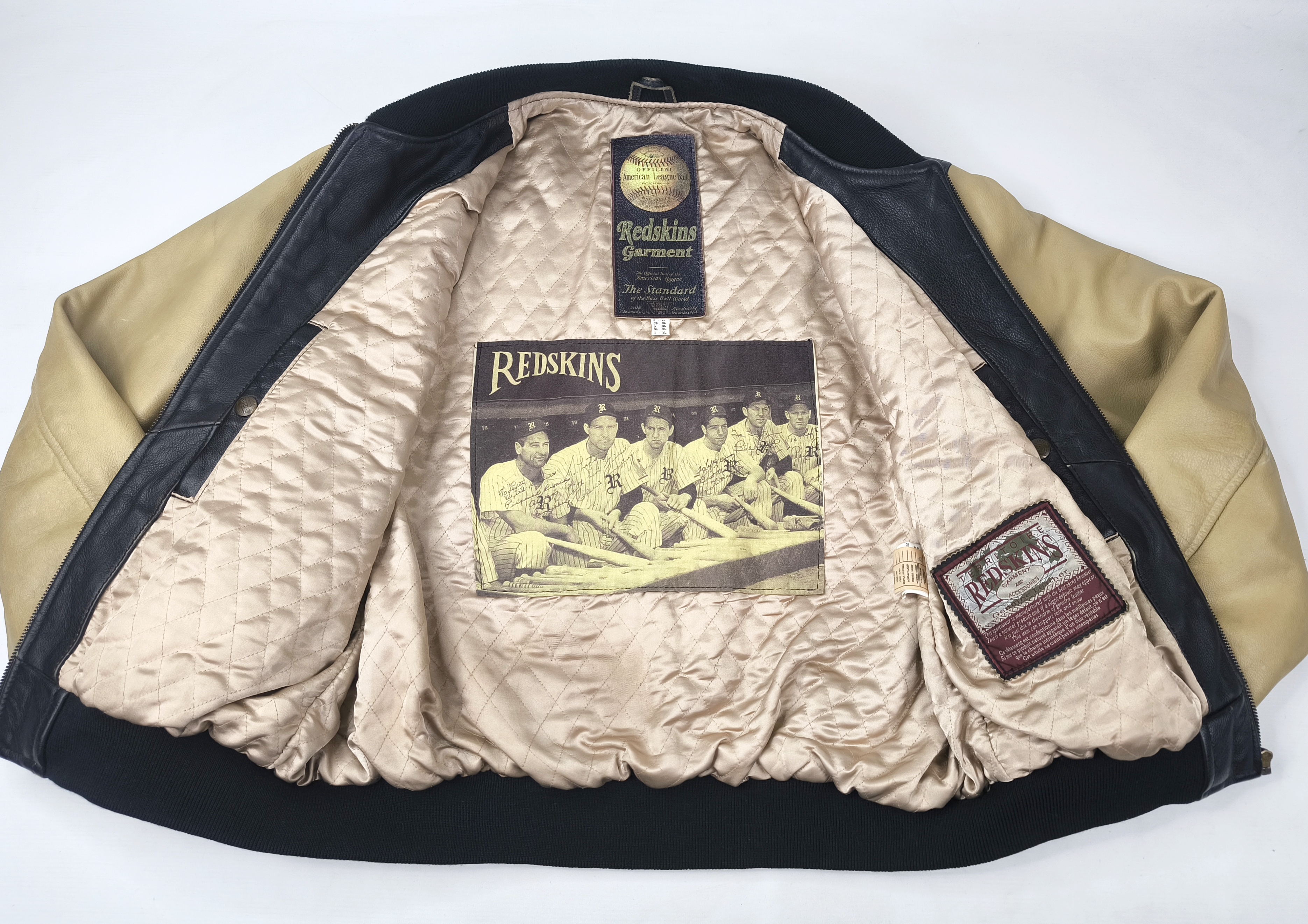 Redskins Lederjacke Dragon Teddy Drachen Gr. XL (L) schwarz creme