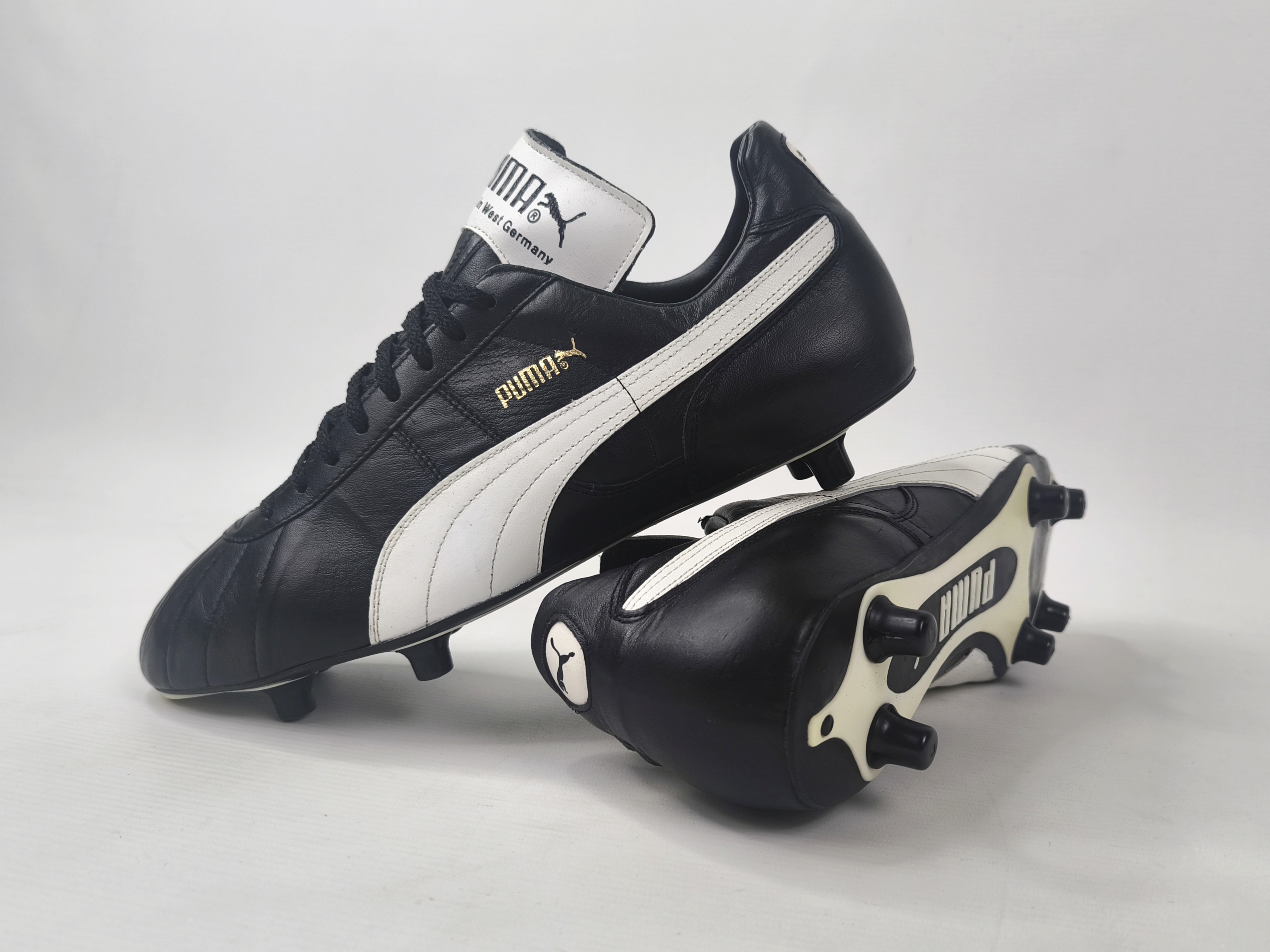 Puma King Fussball Schuhe EUR 42 2/3 UK 8.5 vintage 80s Made in West Germany neu