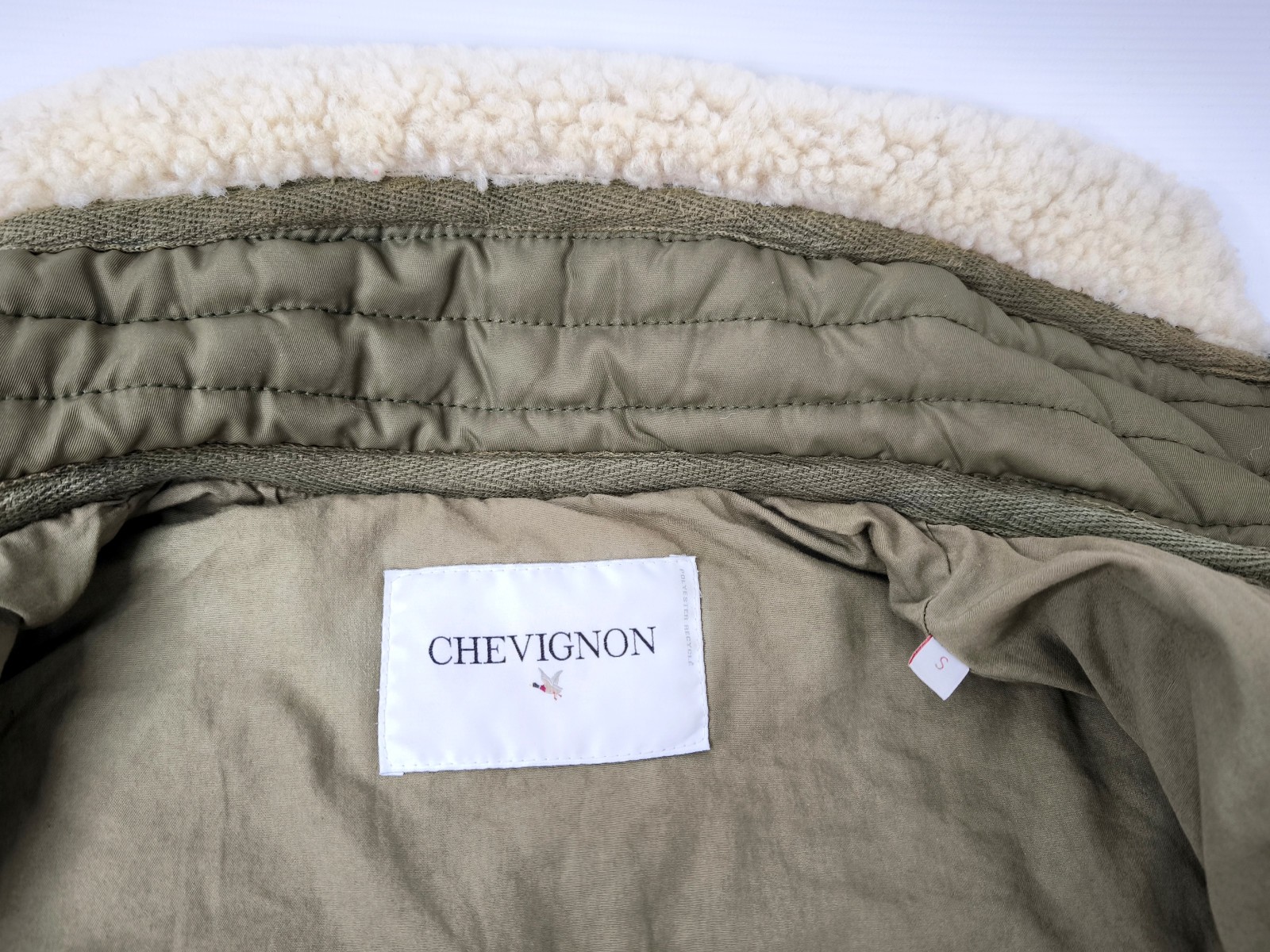Chevignon Jacke Cosmo grün Gr. M Lammleder Bund Cosmos