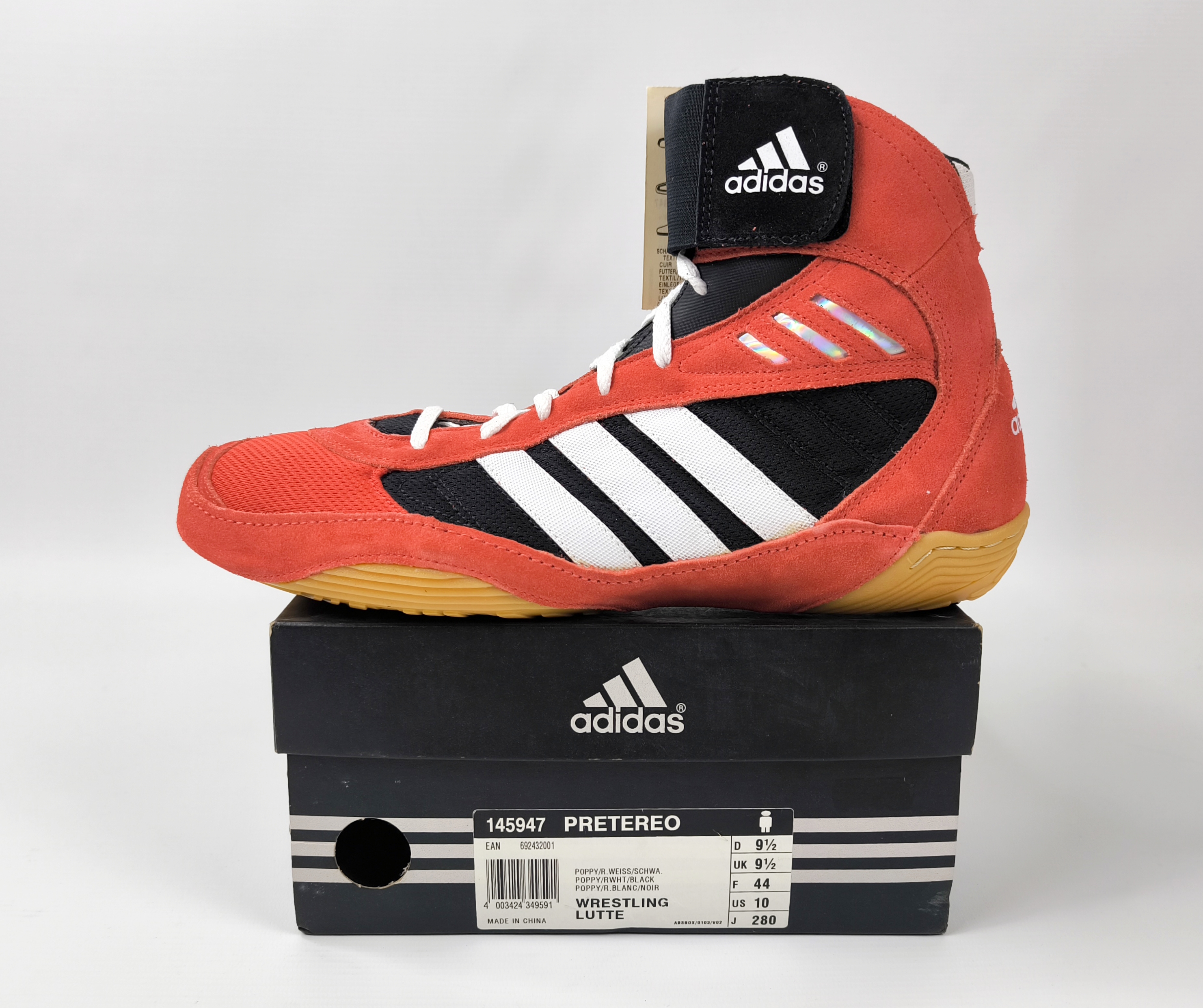 adidas Wrestling Schuhe Pretereo rot 2003 EUR 44 UK 9.5 combat 145947 neu