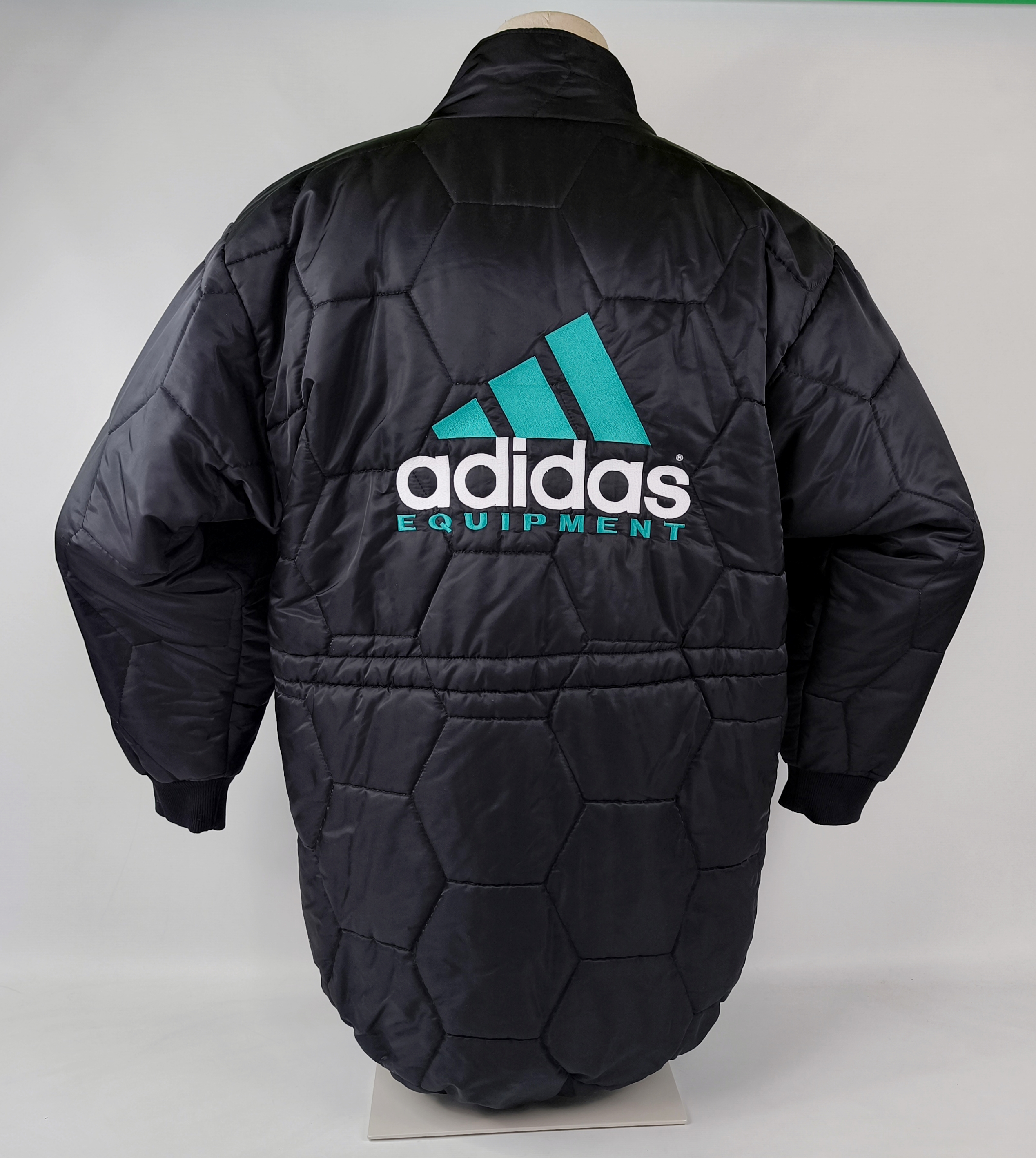adidas Equipment Jacke schwarz Gr. D7 (L) Steppung vintage Stadionjacke 90s