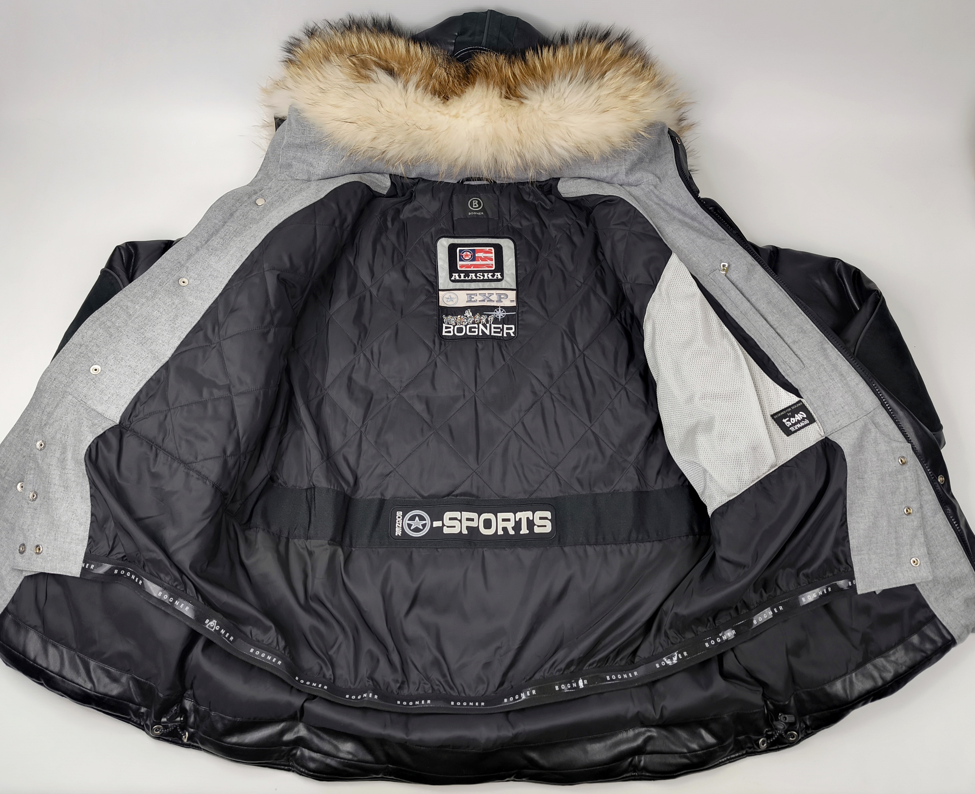 Bogner Skijacke Daunenjacke Tech Leder Gr. 54 (XL) schwarz Herren Luxus Jacke