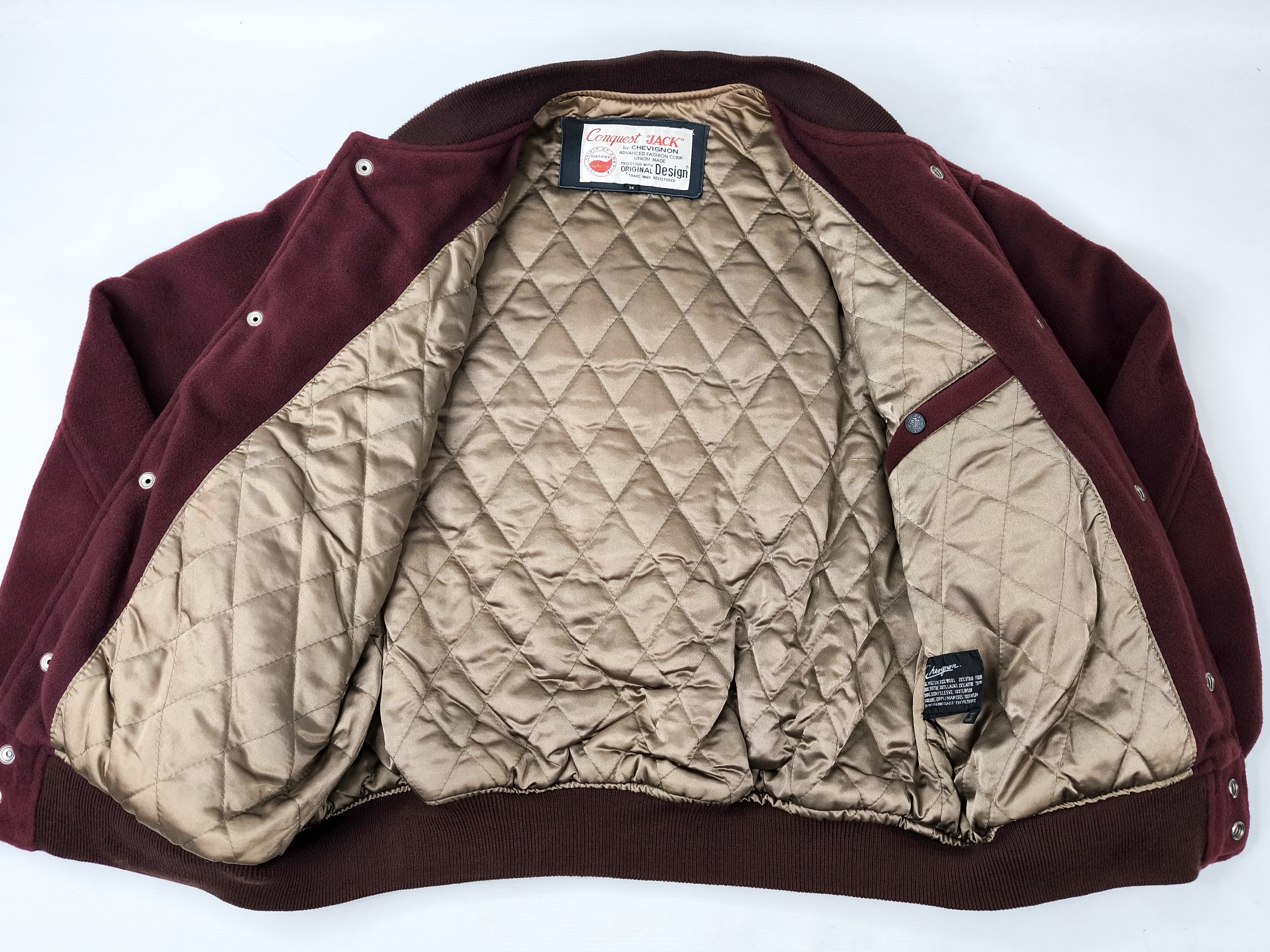 Chevignon Jacke Conquest MC 57 Roadster`s weinrot Gr. M Wolle vintage 80s 90s