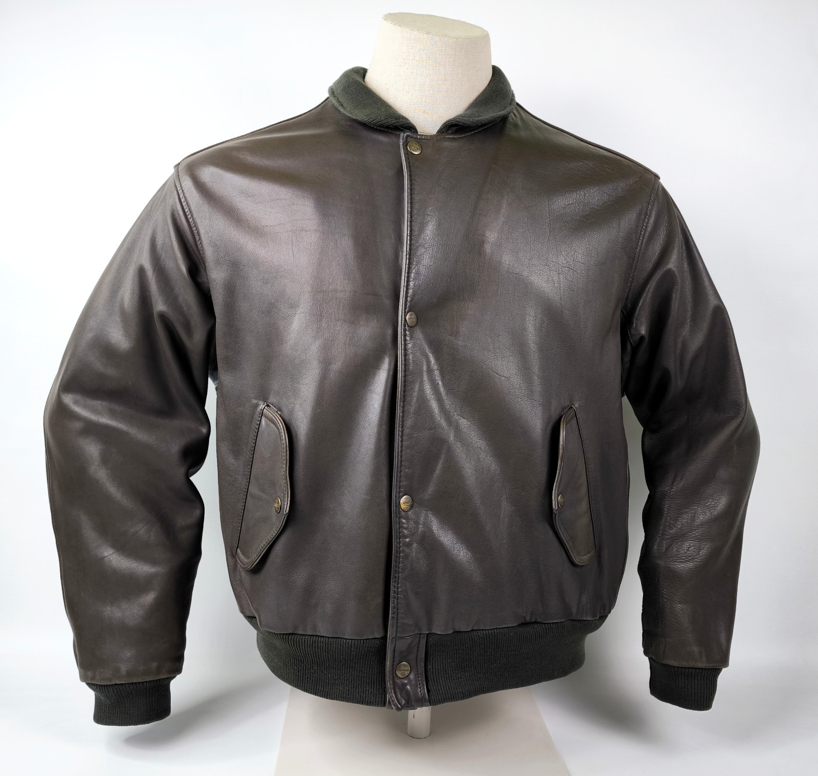 Chevignon Lederjacke Port Avion dunkelbraun Gr. XL (L) vintage 80s 90s Porte