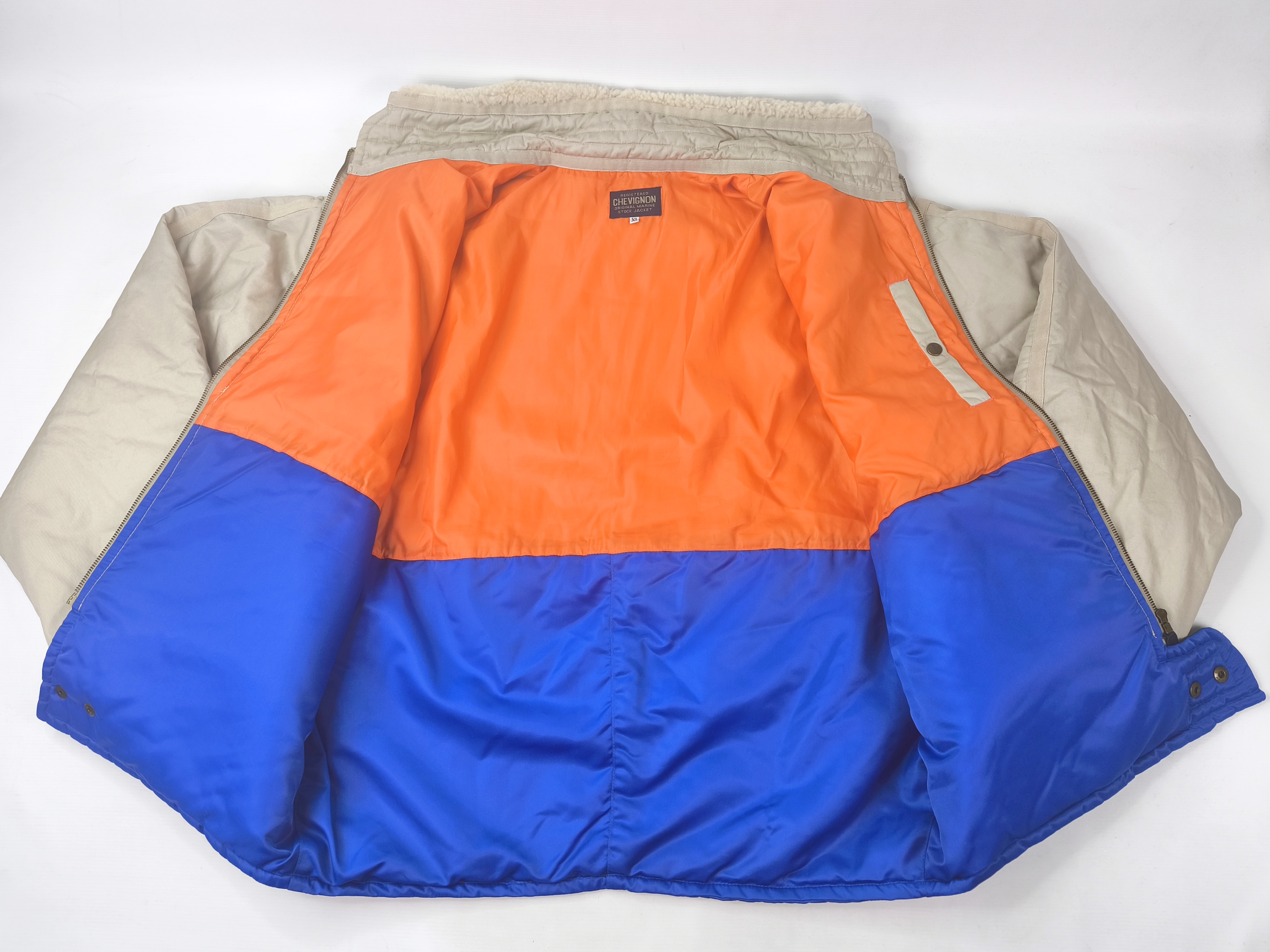 Chevignon Jacke Cosmos natur royalblau Gr. XL (XXL) Marine Stock Jacket vintage