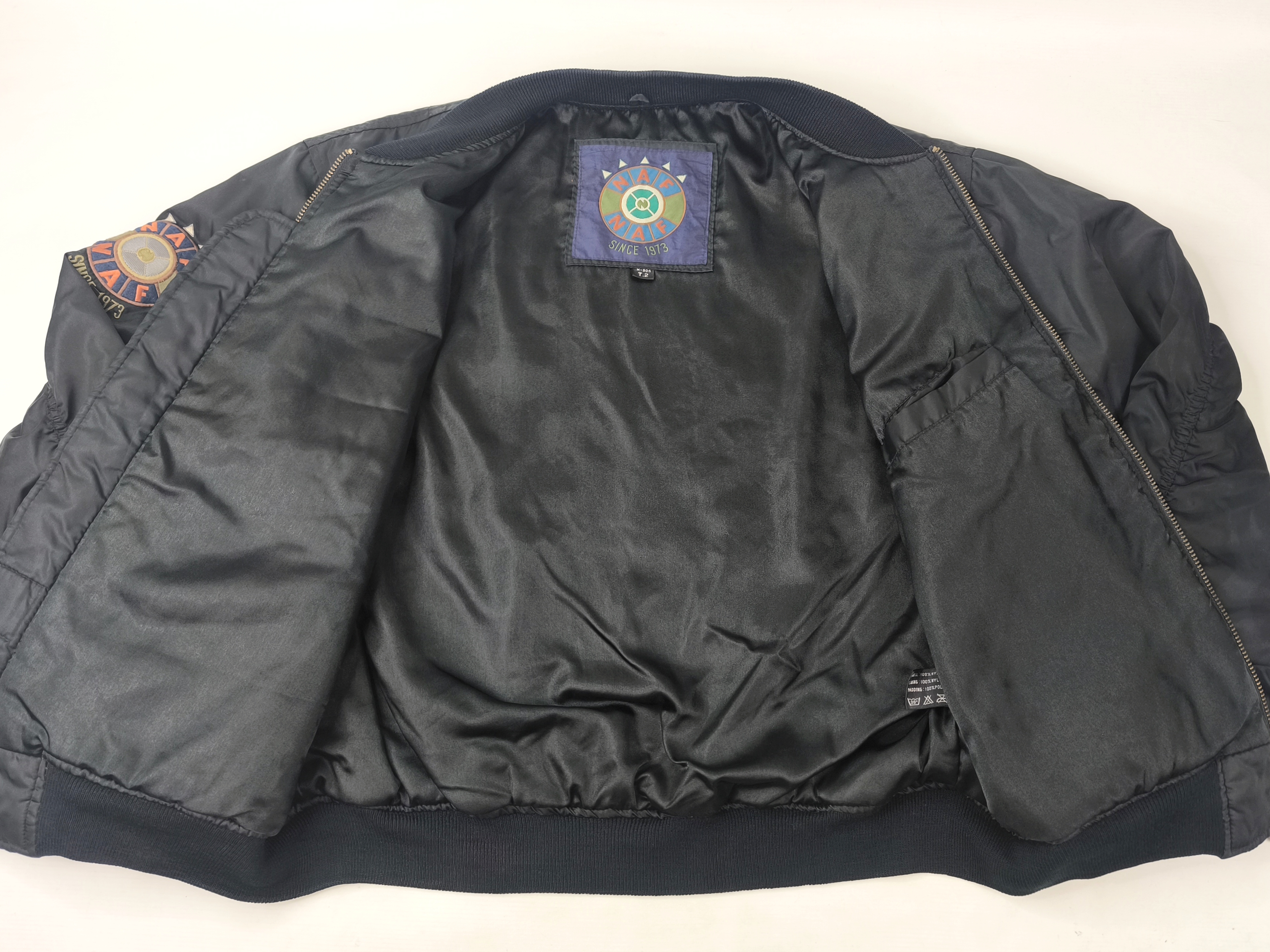 Naf Naf Jacke schwarz ASNN Gr. T2 (XL) Bomberjacke vintage 80s 90s