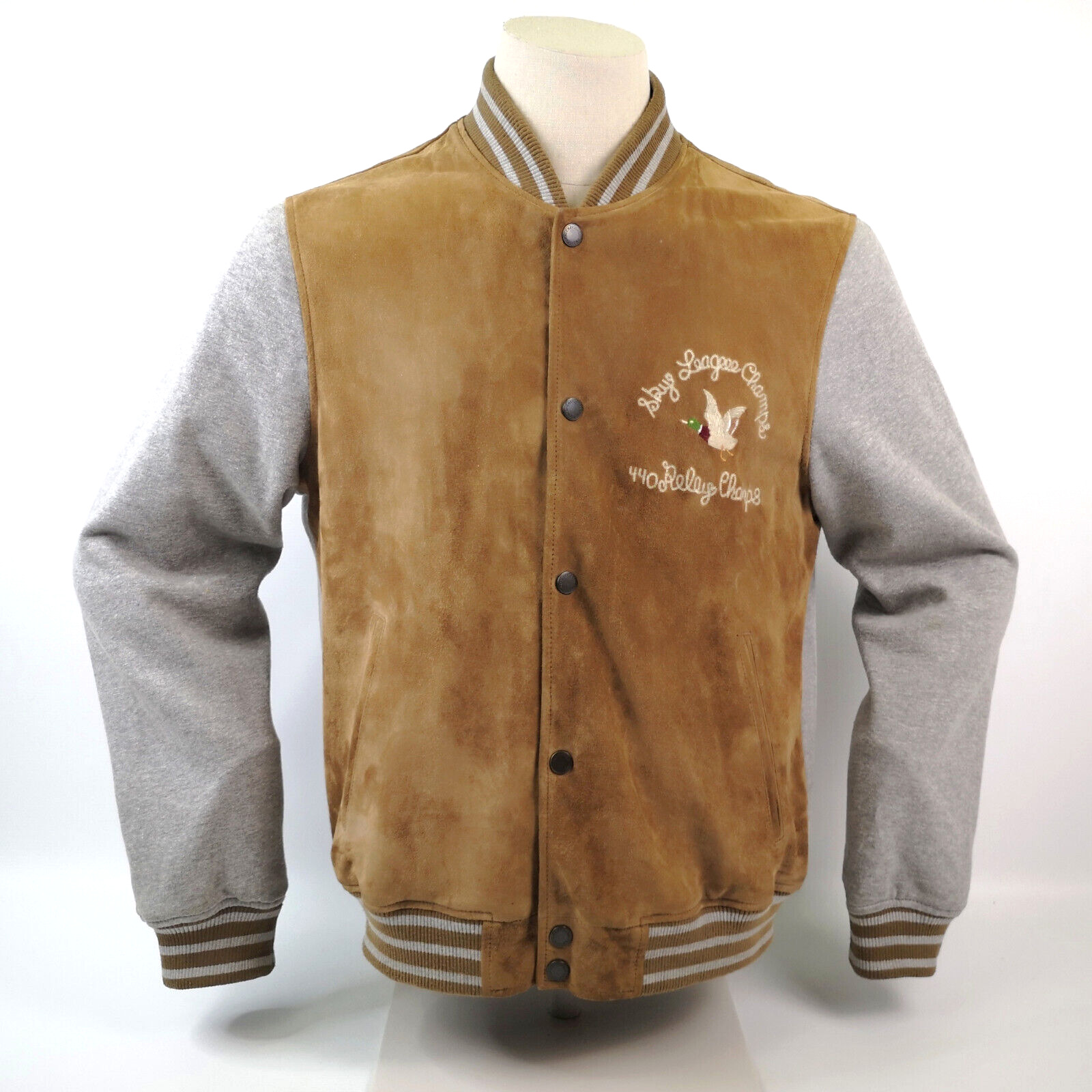 Chevignon Jacke Leder- / Baumwoll Mix Wildleder Jacke Sky League Champs Gr. S