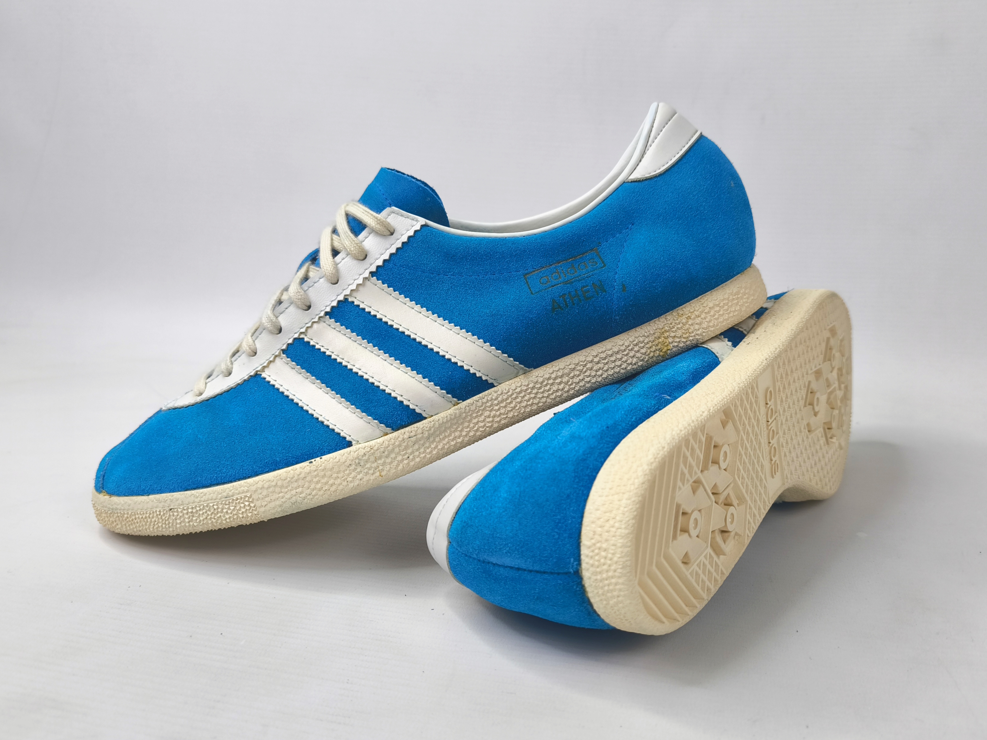 adidas Athen Schuhe EUR 45 1/3 UK 10.5 Made in West Germany 70s suede trainers