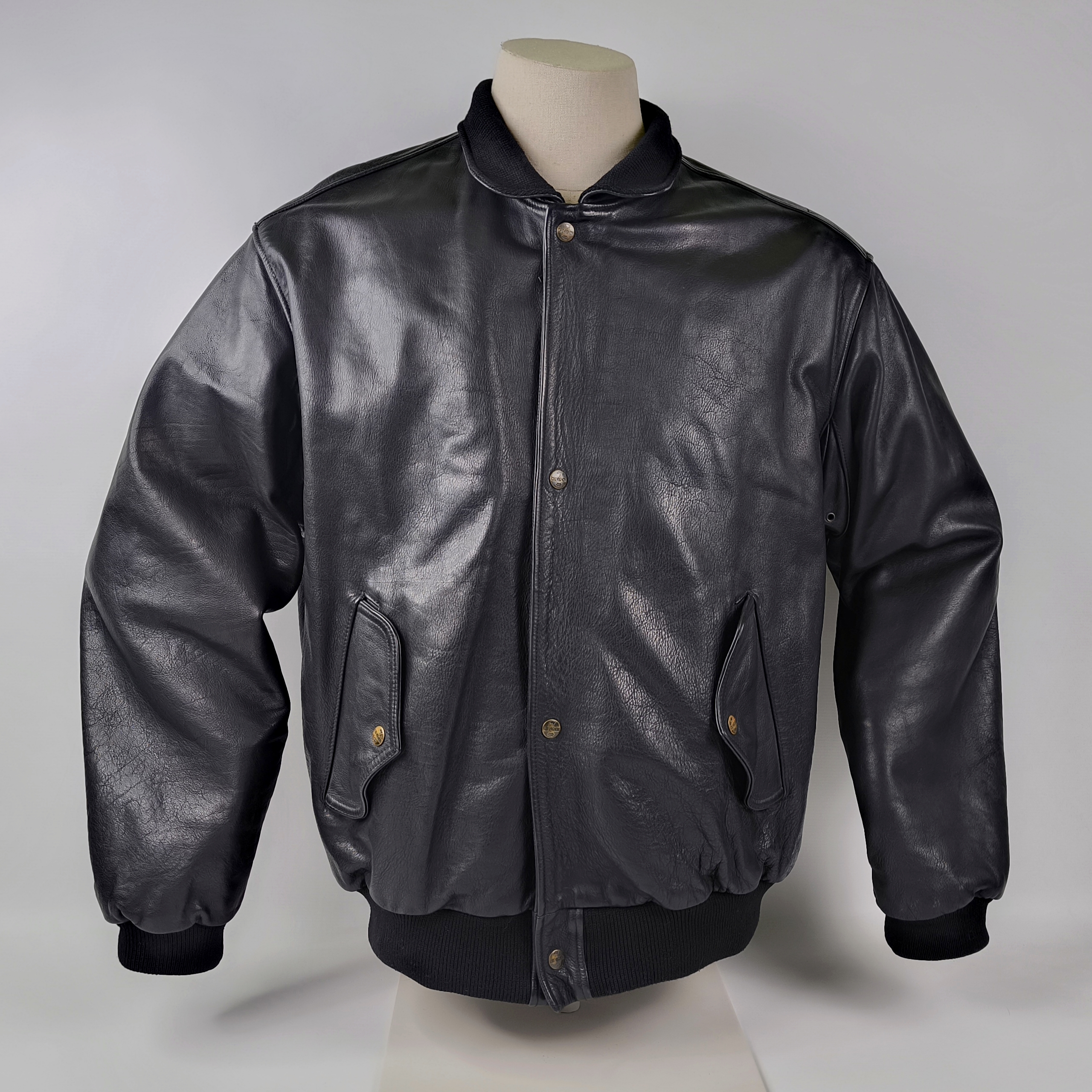 Chevignon Lederjacke Port Avion schwarz Gr. XXL (XL) vintage Porte 80s 90s