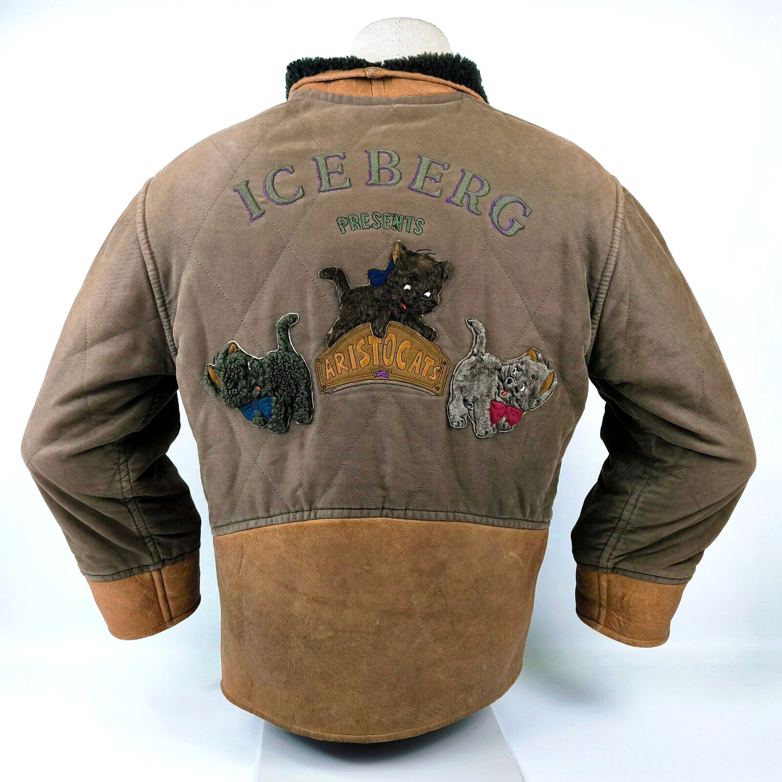 Iceberg Lederjacke Aristocats Lamm Leder Jacke Parka Gr. M vintage 90s