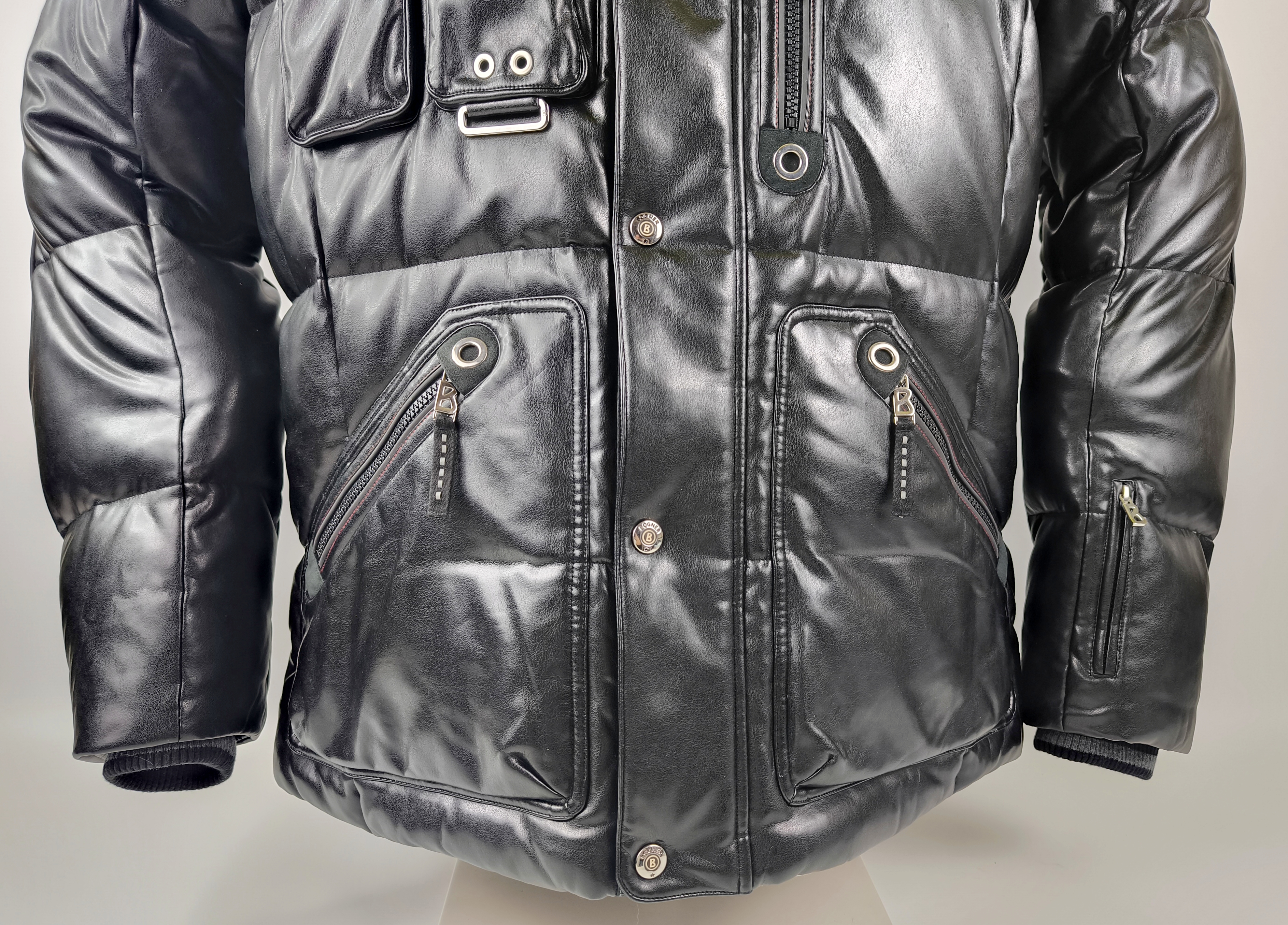 Bogner Skijacke Daunenjacke Tech Leder EU 56 (XXL) schwarz Herren Luxus Jacke