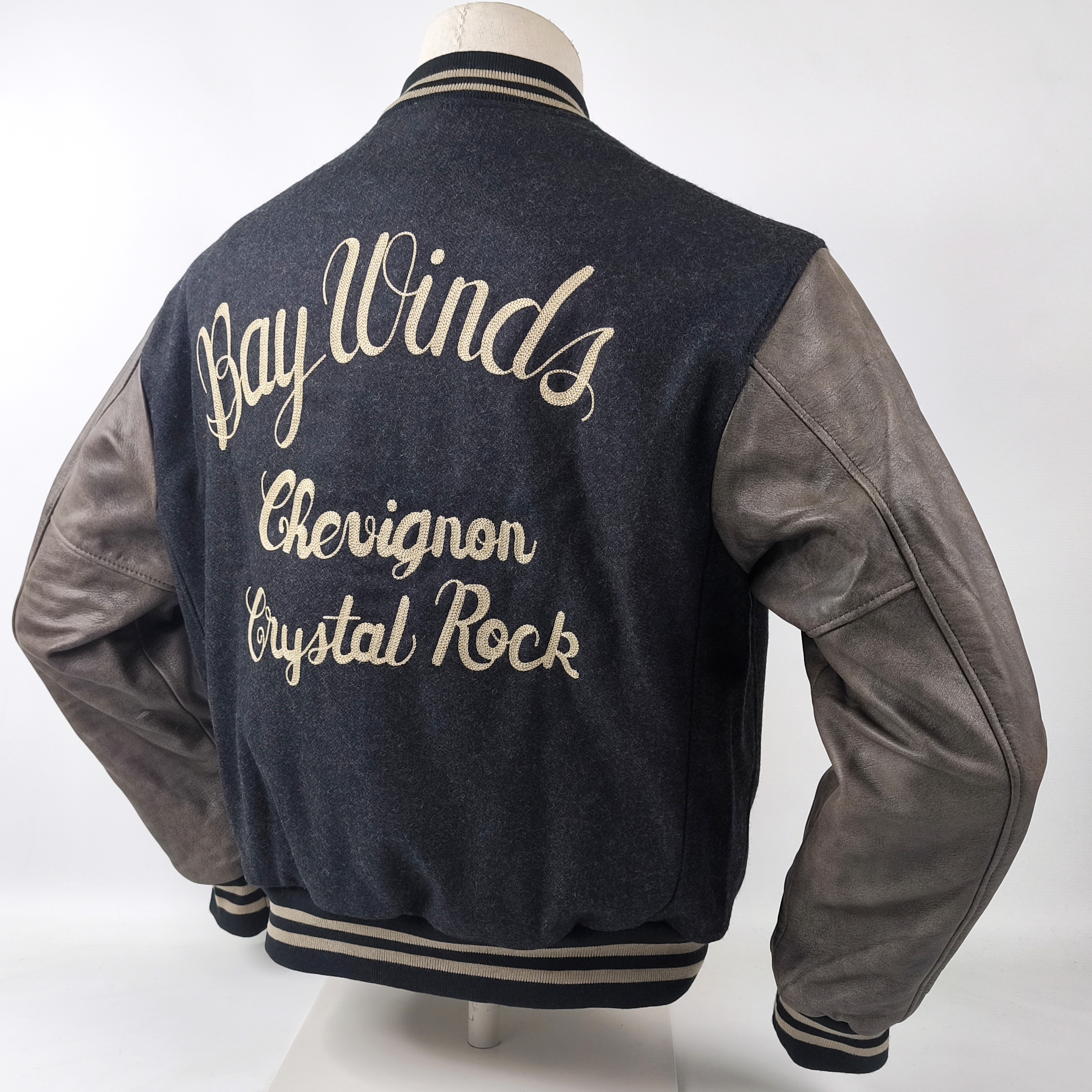 Chevignon Jacke College Bay Winds Crystal Rock Gr. L (M) Wolle Leder Mix neu