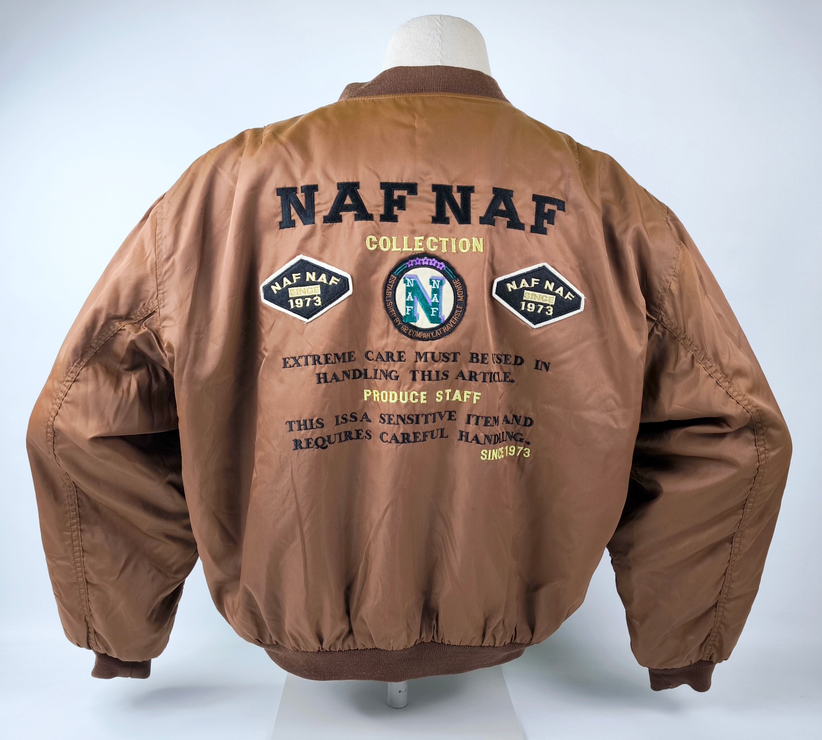 Naf Naf Jacke Bomberjacke braun / rost Gr. T2 (XL) vintage 80s 90s