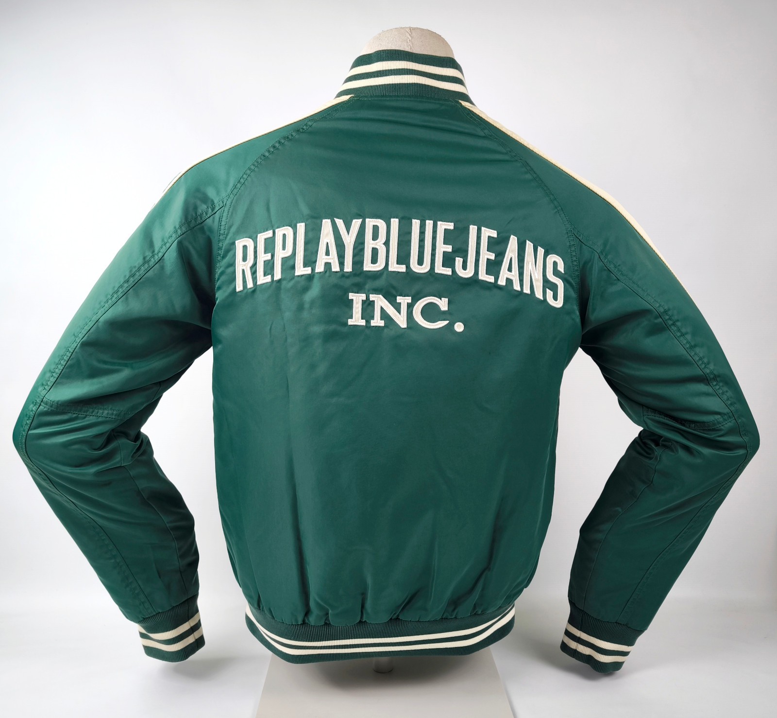 Replay Jacke 23 Blue Jeans INC. grün Gr. L großes Rückenlogo