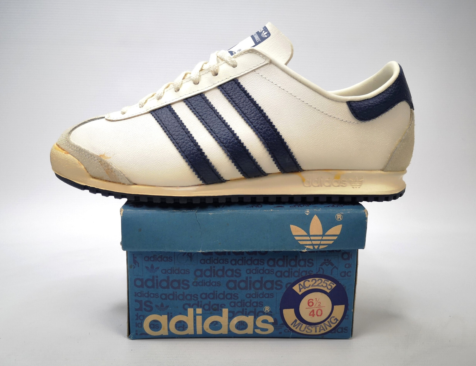 adidas Mustang Schuhe Made in France Eur 40 / UK 6.5 vintage trainers 70s / 80s