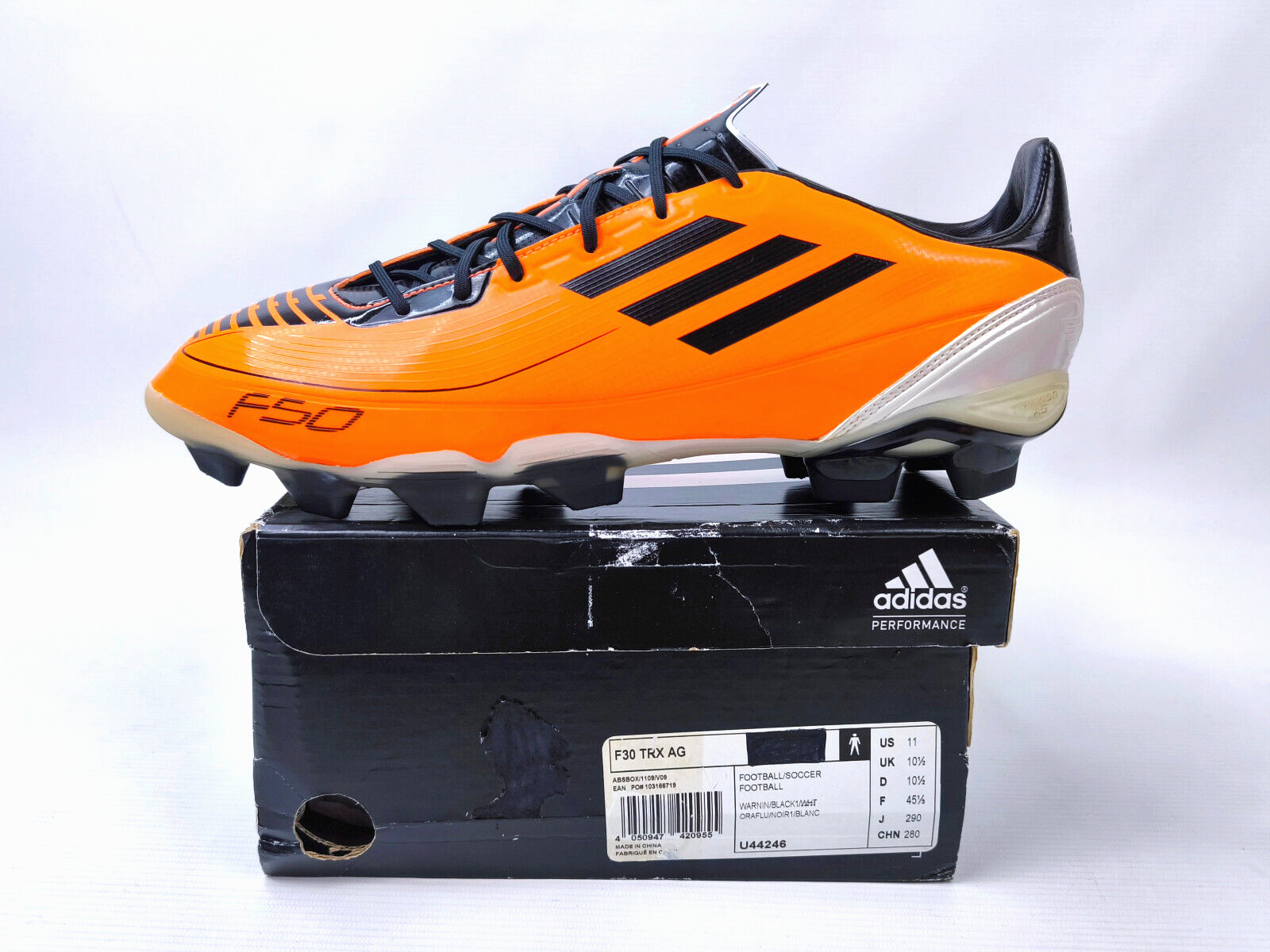 adidas Fussball Schuhe F50 F30 TRX AG 2010 Gr. EUR 45 1/3 / UK 10.5 U44246