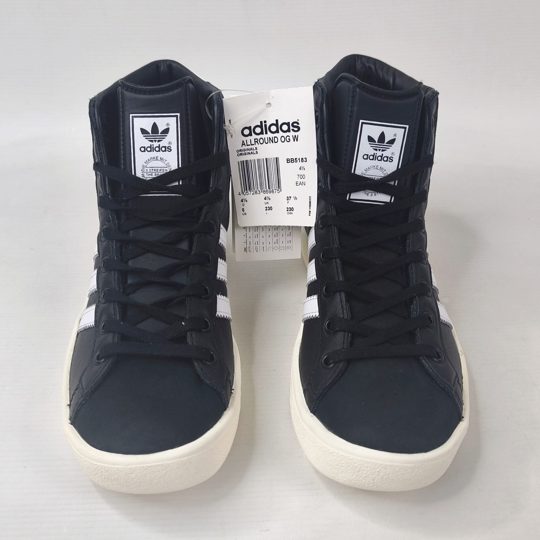 adidas Allround OG High Schuhe EUR 37 1/3 UK 4.5 aus 2016 schwarz BB5183 neu