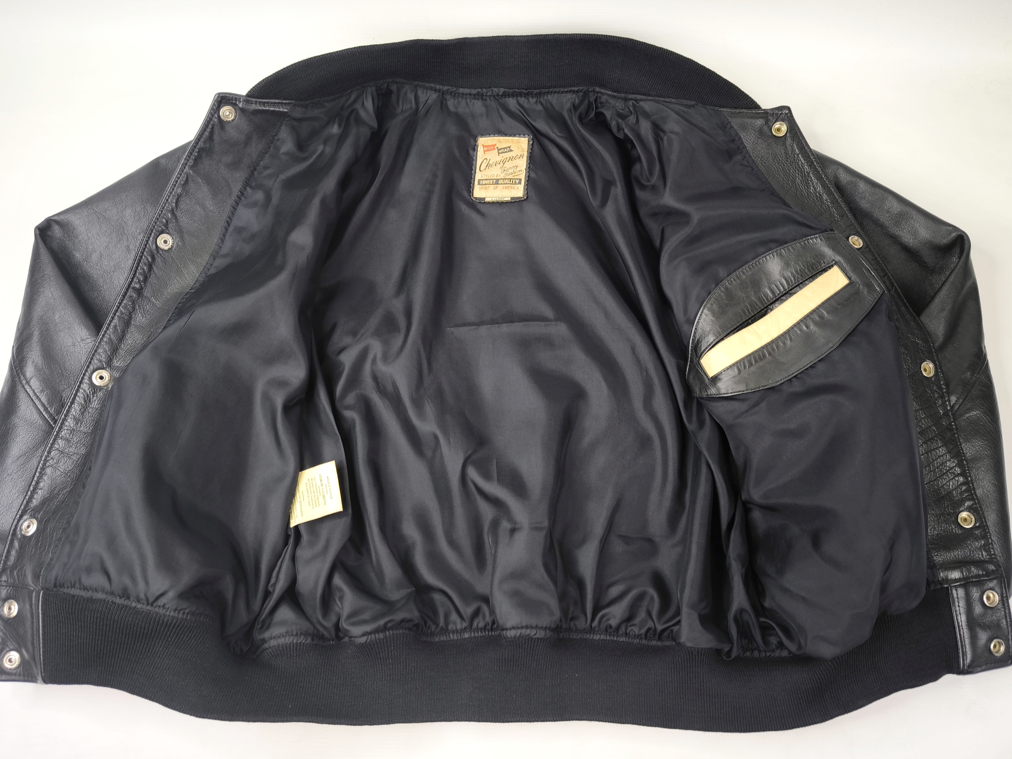 Chevignon Lederjacke schwarz Gr. XL (L) vintage 90s großes Rückenlogo
