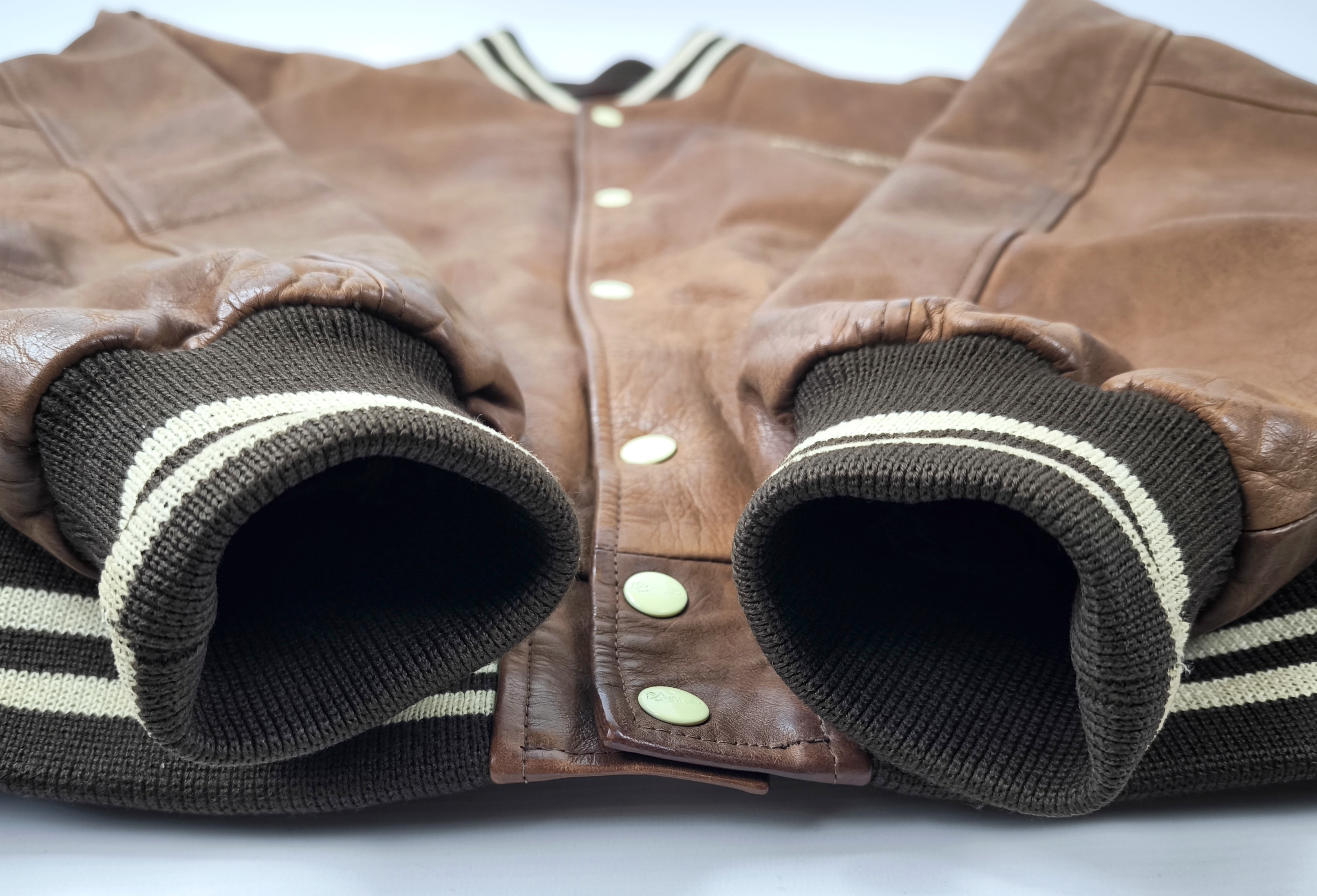 Chevignon Lederjacke braun Gr. XXL (XL) vintage 90s großes Rückenlogo