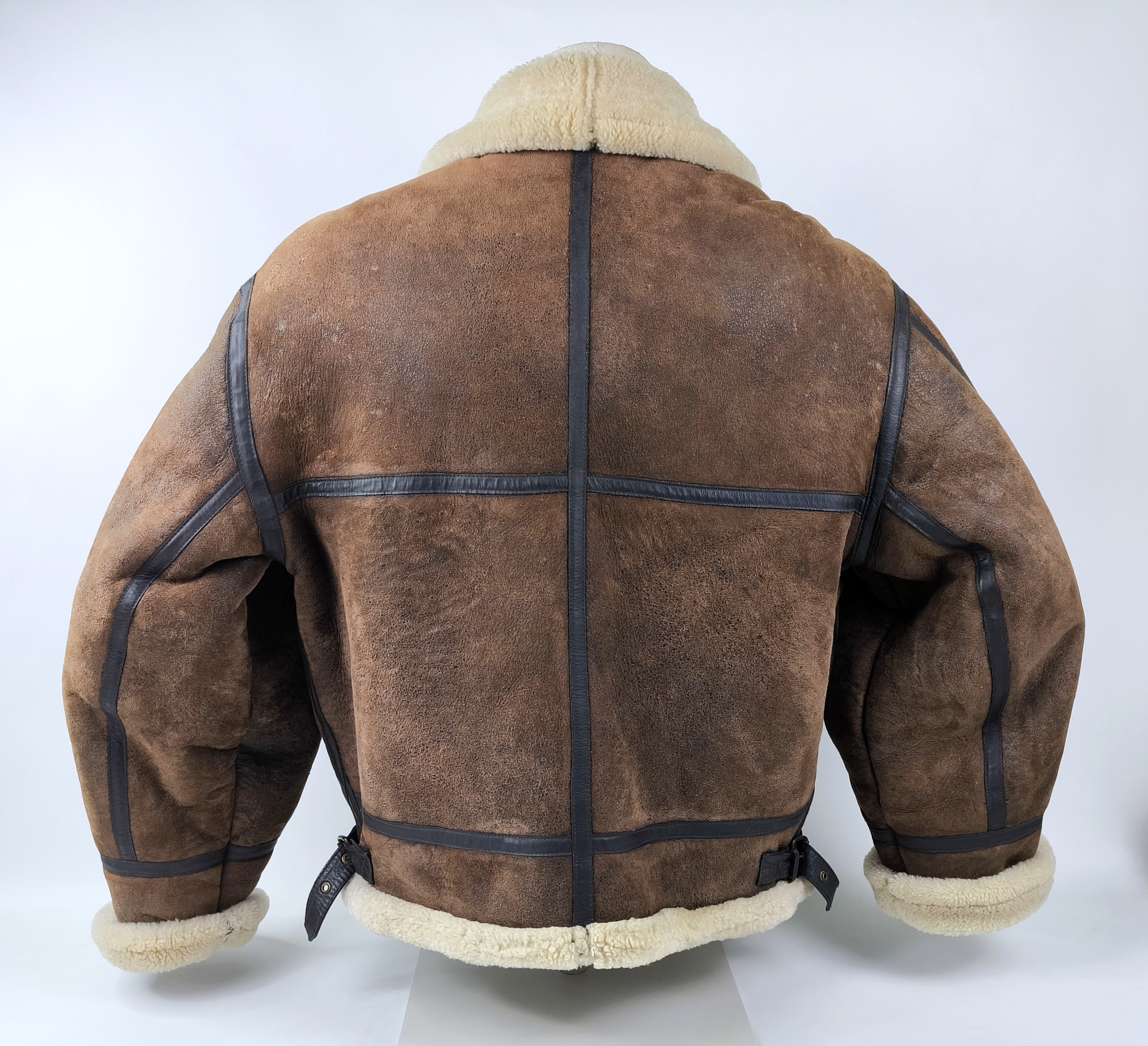 Chevignon Lederjacke Lammfell braun Gr. XL New Navy Flying Wear Lammfelljacke