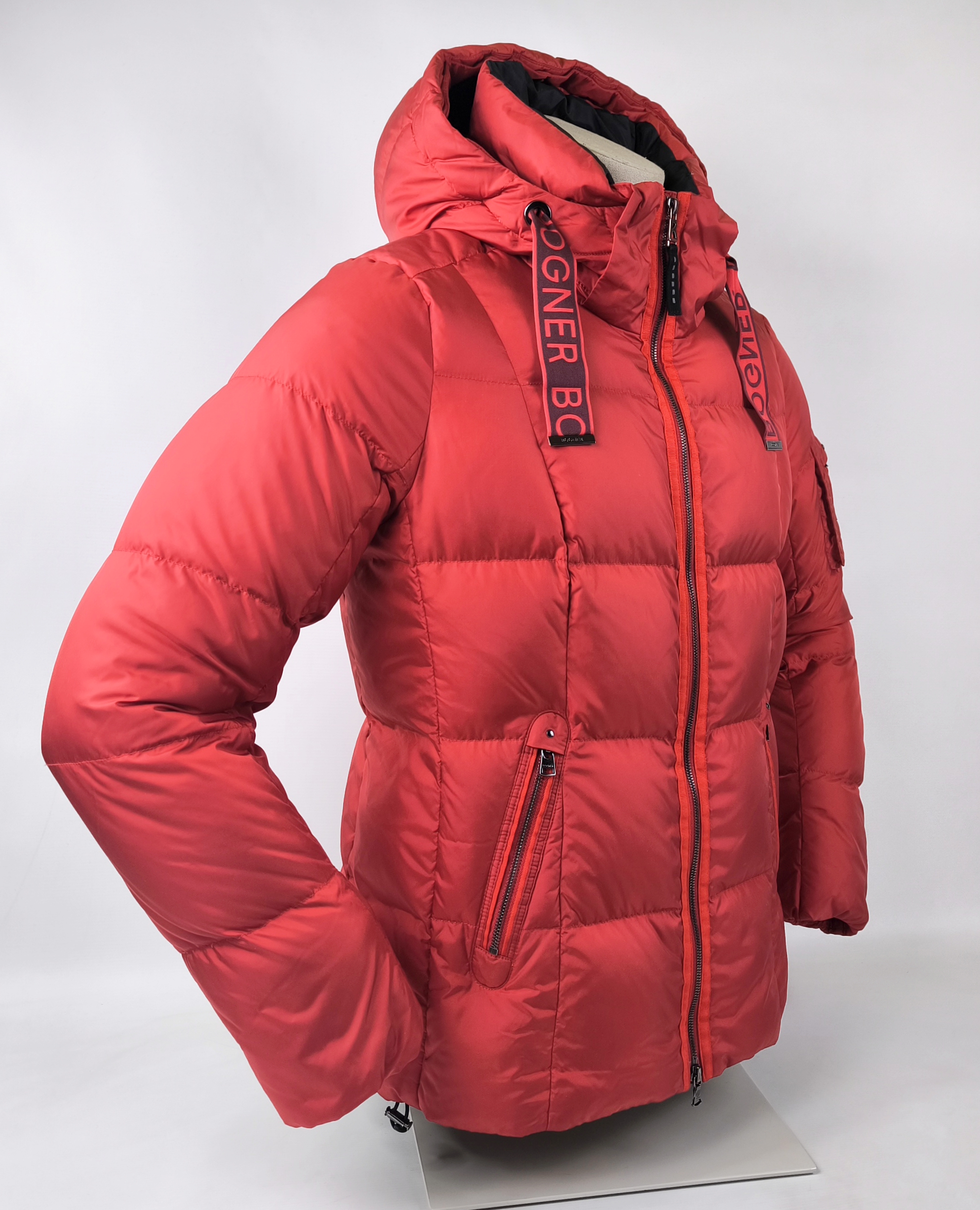Bogner Daunenjacke Felina Gr. 42 (L) rot abnehmbare Kapuze Damen Jacke