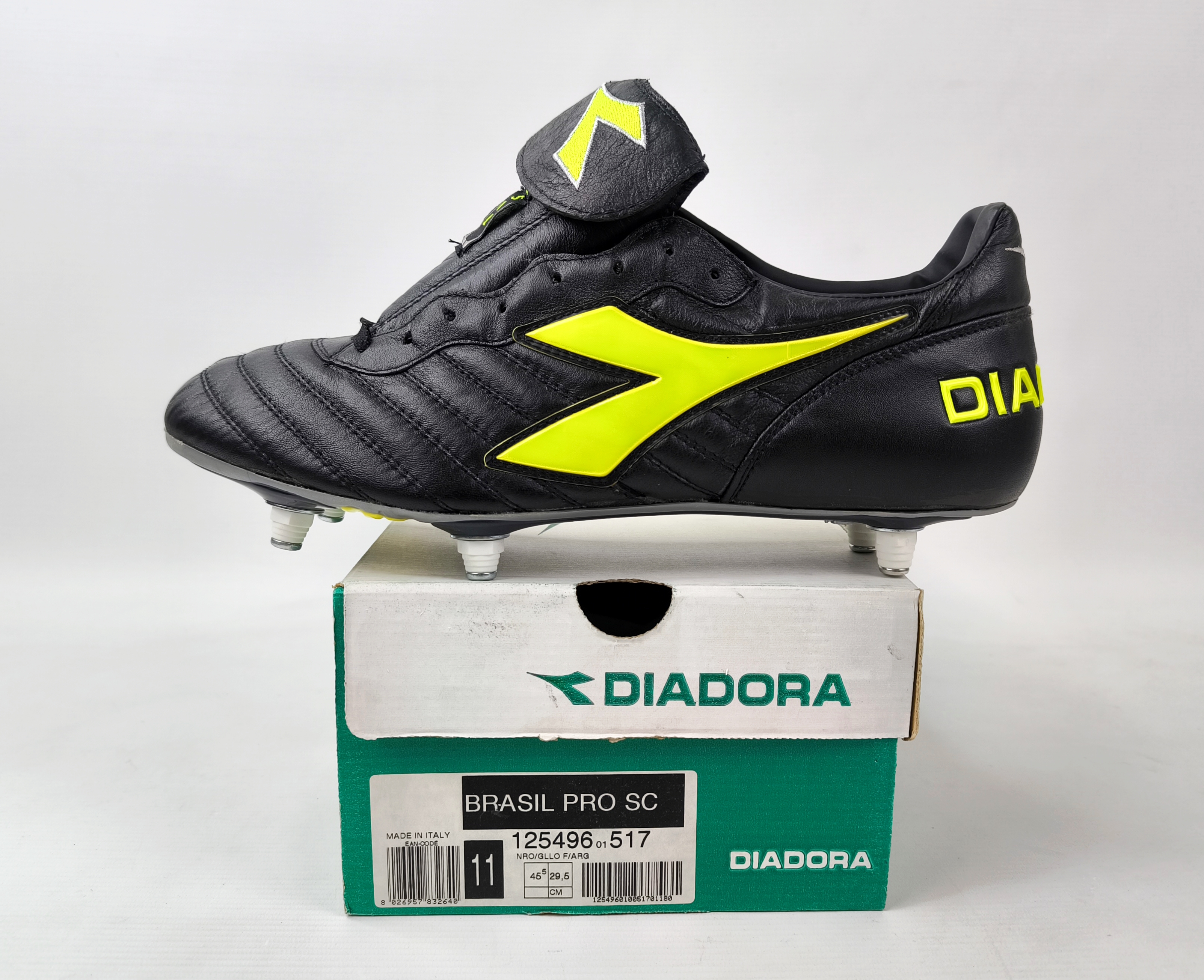 Diadora Brasil Pro SC Fussball Schuhe EUR 45.5 / UK 11 Made in Italy 125496 517