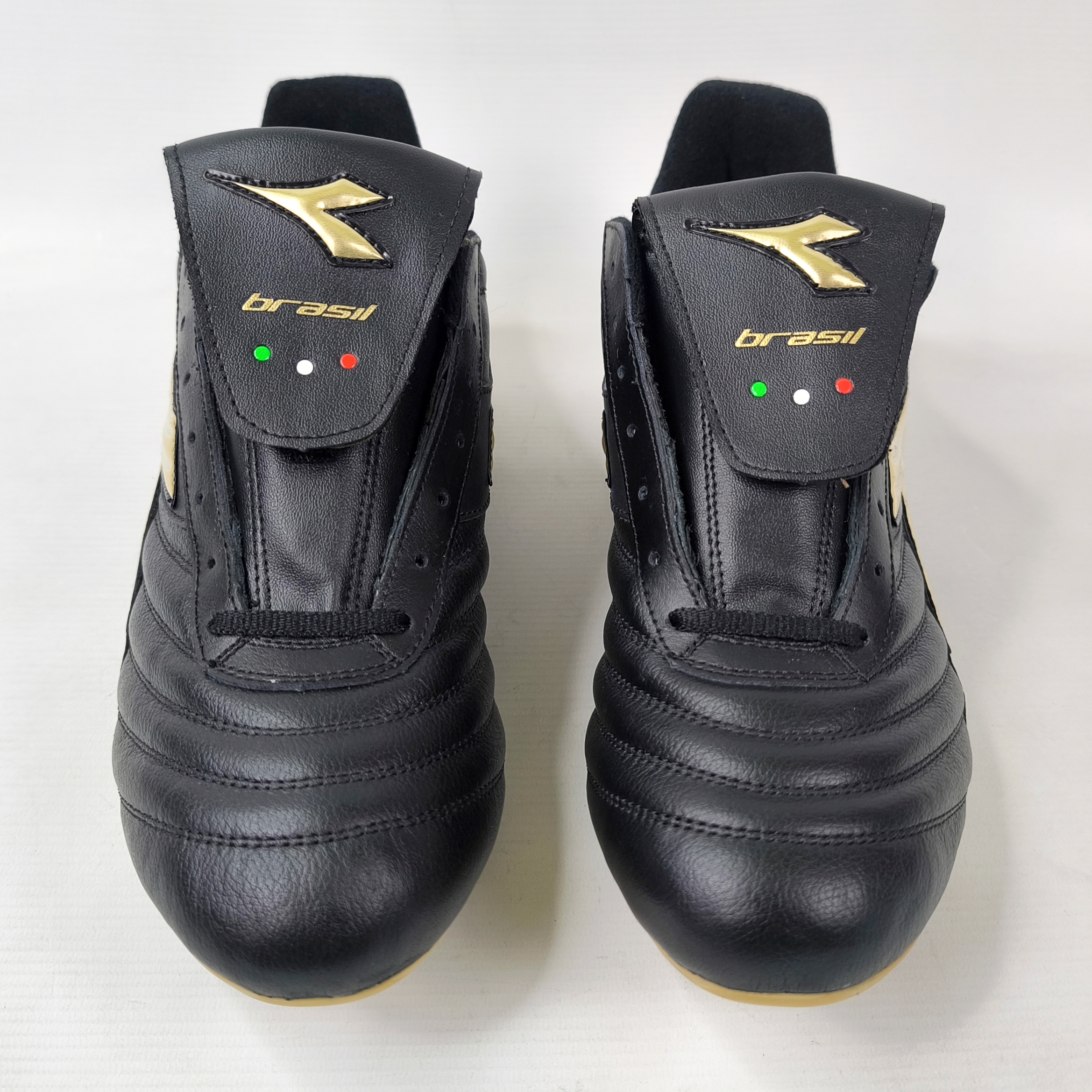 Diadora Brasil Gold R MD PU Fussball Schuhe EUR 46 / UK 11.5 schwarz gold 148504